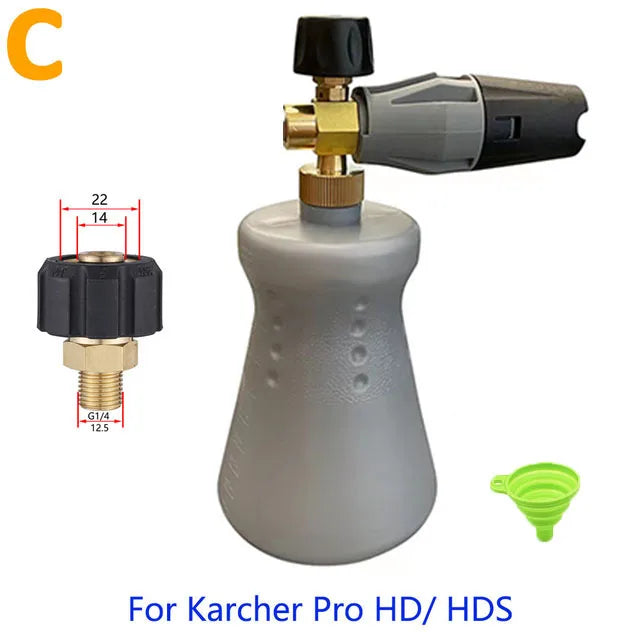 1L Large Caliber Foam Generator Foam Kettle Car Wash Foamer Lance Specialized Nozzle Pressure Washer For Karcher/Nilfisk - J&J Detailing Services  