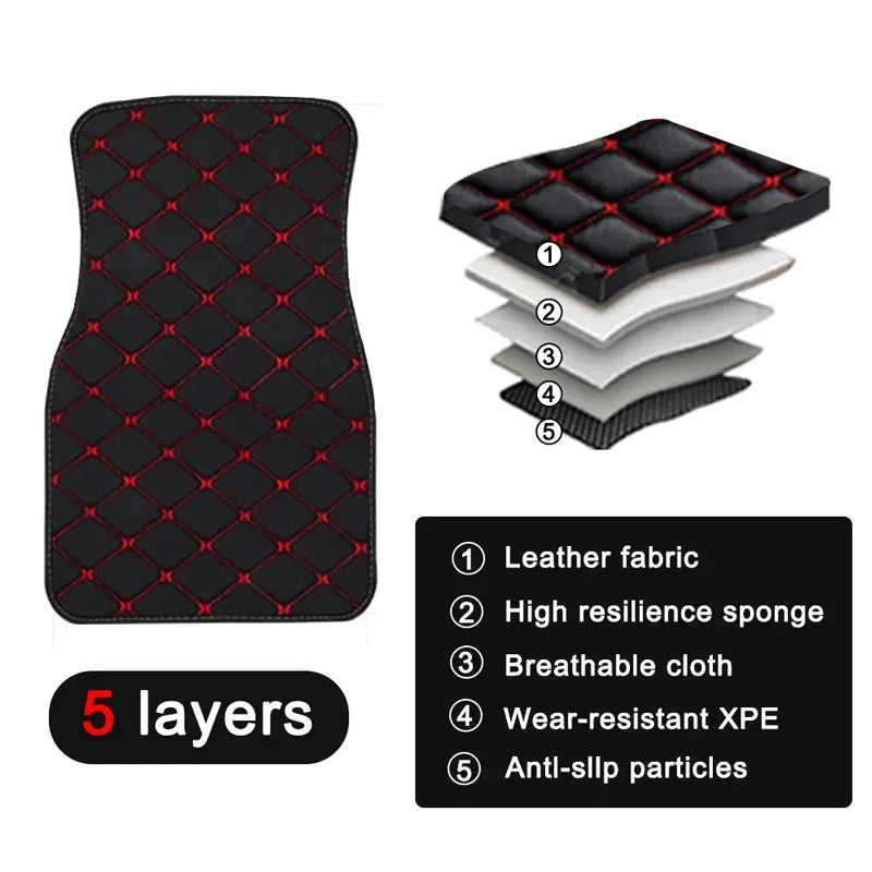 Car Floor Mats 4PCS Universal PU Leather Waterproof - J&J Detailing Services  