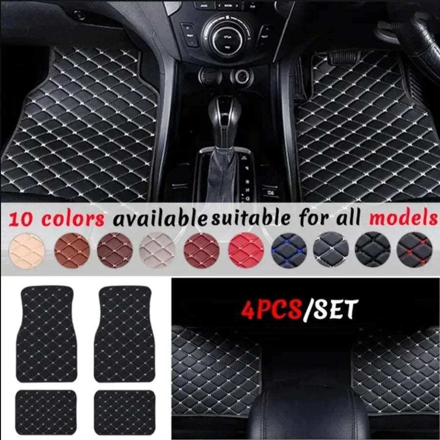 Car Floor Mats 4PCS Universal PU Leather Waterproof - J&J Detailing Services  