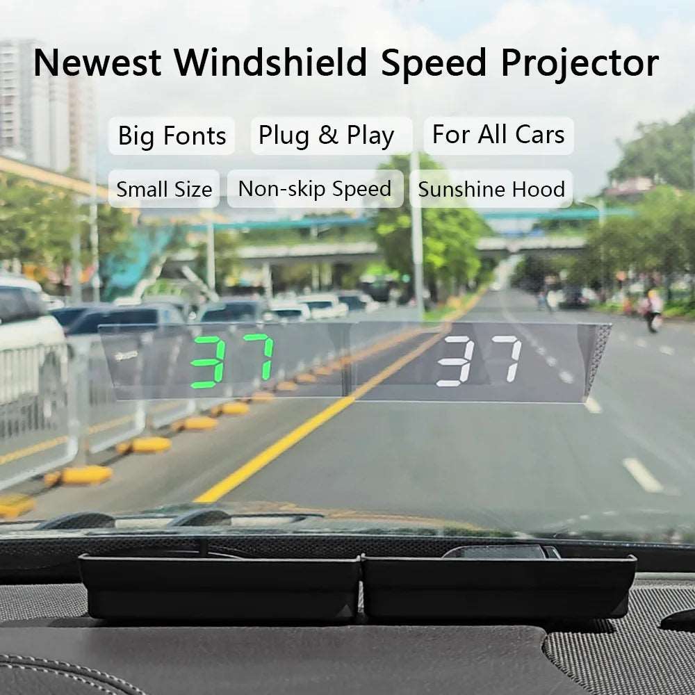 2024 HD Car Head Up Display HUD Windshield Projector GPS System for All Cars Speedometer Auto Electronics Accessories Speed KM/H - J&J Detailing Services  