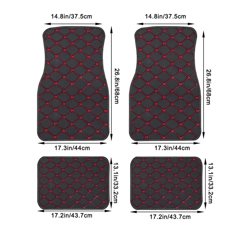 Car Floor Mats 4PCS Universal PU Leather Waterproof - J&J Detailing Services  