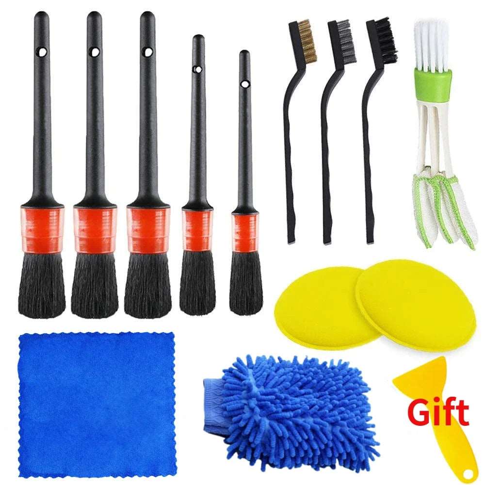 New Car Detail Kit Scrubber Drill  Brush Set Air Conditioner Vents Towel Polisher Kit - J&J Detailing Services  