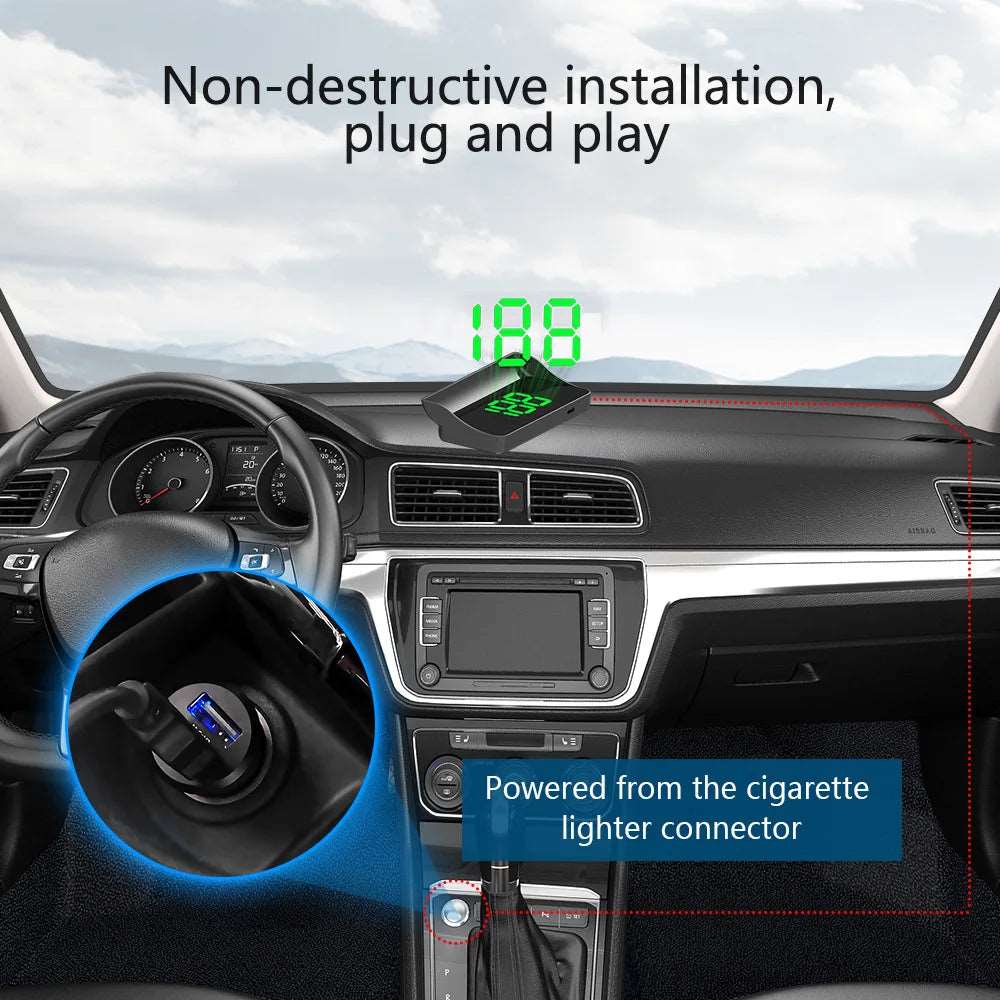 2024 HD Car Head Up Display HUD Windshield Projector GPS System for All Cars Speedometer Auto Electronics Accessories Speed KM/H - J&J Detailing Services  