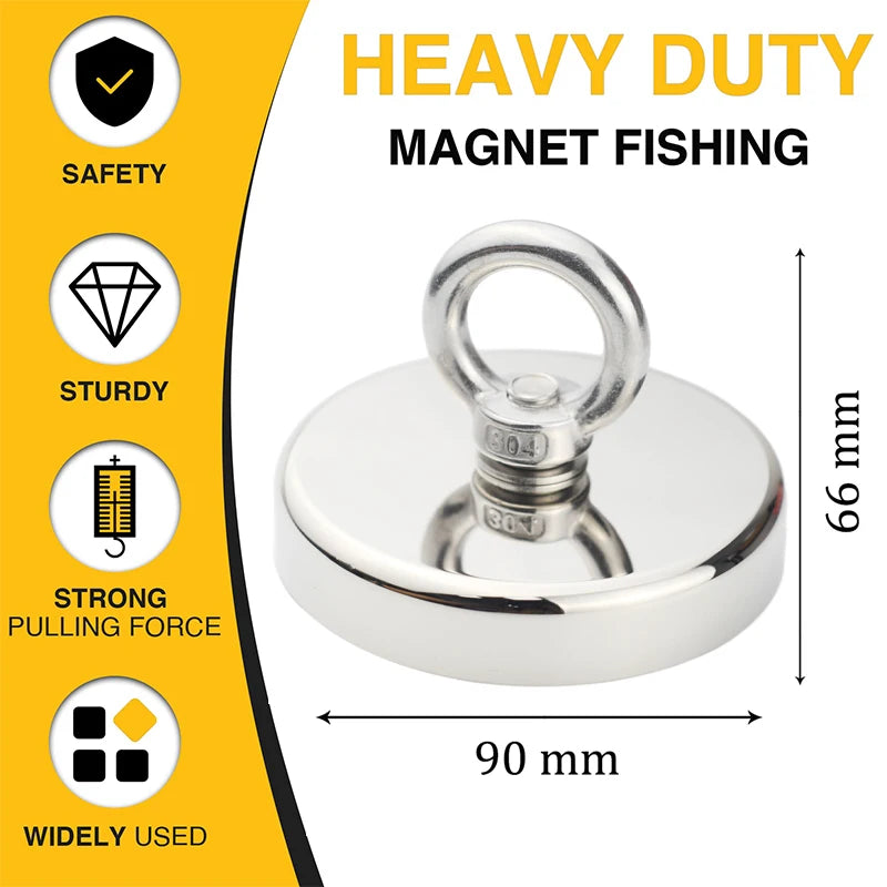 Super Strong Neodymium Magnets N52 Iman Ima Magnetic Fishing Magneat with Countersunk Hole Eyebolt for Salvage Magnetic Fishing - J&J Detailing Services  