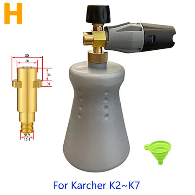 1L Large Caliber Foam Generator Foam Kettle Car Wash Foamer Lance Specialized Nozzle Pressure Washer For Karcher/Nilfisk - J&J Detailing Services  