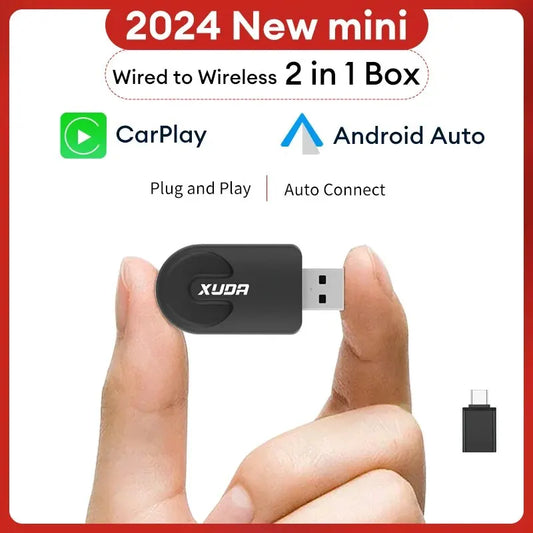 XUDA NEW Wireless CarPlay Android Auto Wireless Adapter Smart Mini Box Plug And Play WiFi Fast Connect Universal For Nissan - J&J Detailing Services  