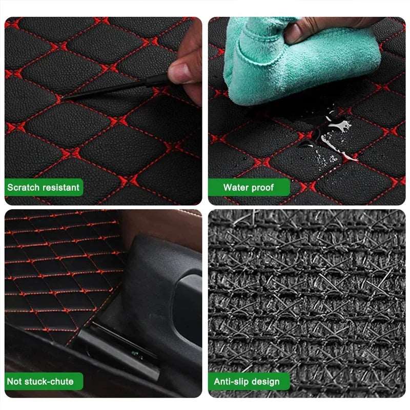 Car Floor Mats 4PCS Universal PU Leather Waterproof - J&J Detailing Services  